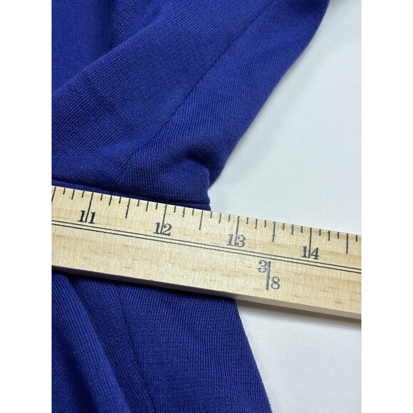 St John Santana Pants Royal Bright Blue 12 Flat Front Side Zip Stretch Straight - Picture 5 of 9